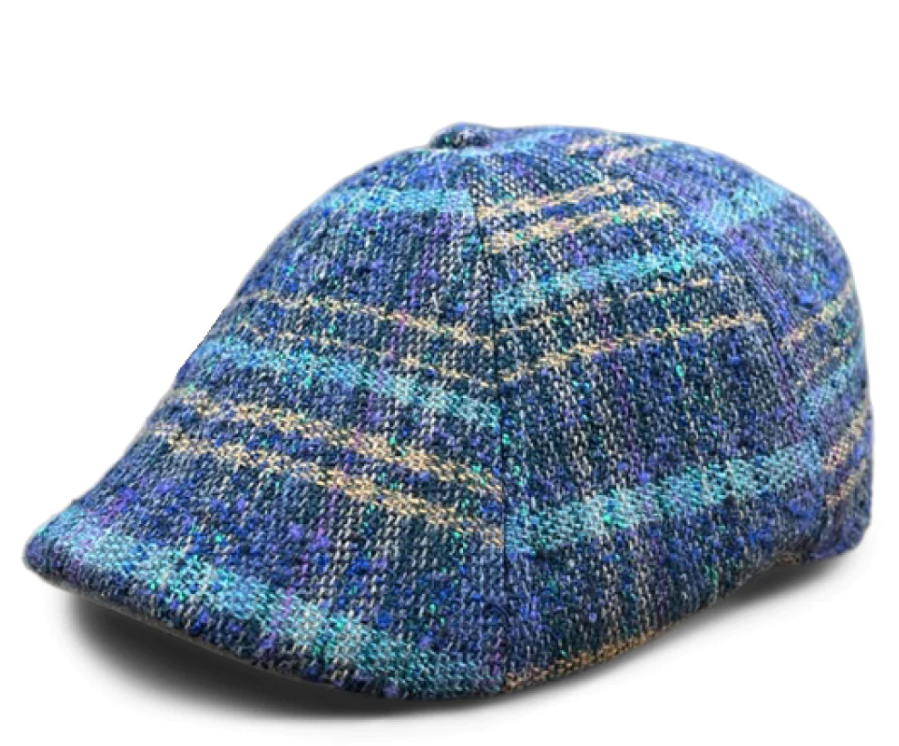 EASTER ROSE' PLAID PEAKY BOSTON SCALLY CAP